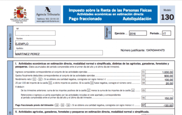 modelo 130 irpf